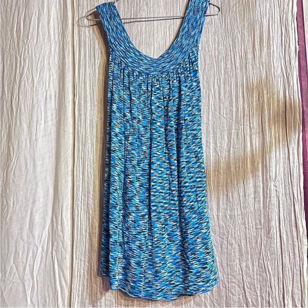 Free People Blue and Yellow Mini Dress
